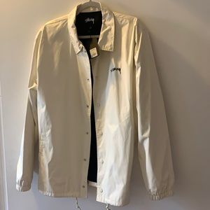 Stussy cruize coach jacket stone (white)